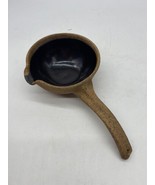 Brown Stoneware Hand Thrown Studio Pottery Ladle Bowl Pulled Handle - $29.99