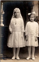 Allentown Pennsylvania RPPC Two Darling Girls Communion White Veil Postcard Y11 - £11.74 GBP