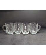 Princess House Fantasia Poinsettia Mugs, Vintage 8 Oz Crystal Cups, Set ... - $452.37 MXN