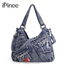 iPinee Women Handbag Fashion  Denim Shoulder Bag Lady Vintage Casual Jeans Tote  - £60.13 GBP