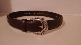 Youth Girls Genuine Bonded Leather Belt Black With Silver Accents Small ... - $16.82