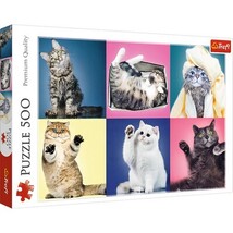 500 Piece Jigsaw Puzzle, Kittens, Silly Pets, Cat Collage, Adult Puzzles... - $17.03
