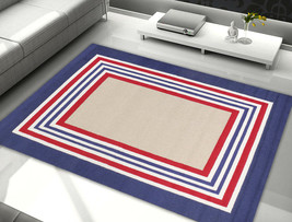 Rug USA 8&#39;x10&#39; Red Stripe Handmade Kids Teen Style 100% Wool Area Rugs &amp; Carpet  - £332.60 GBP