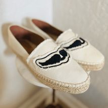 Zadig &amp; Voltaire Canvas Espadrille Slip on Flat, Cream/Black, Size 11, NWOT - $149.00