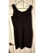 Mariann Black Sleeveless Lined w Beading Cocktail Dress Zip in Back Wome... - $39.58