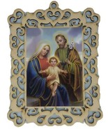Holy Family Sagrada Familia Jesus Christ Mary &amp;Joseph Christian Wood Ico... - $224.48 MXN