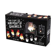 Gift Republic Naughty Gnomes Mini Garden Pot Planter 4 Piece Set Multicolor - $21.98