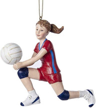 Kurt Adler Hand Painted 4.5" Resin Volleyball Girl Christmas Ornament C8819 - £13.49 GBP