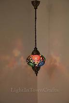 LaModaHome Pendant Chandelier LAMP Turkish Tiffany Moroccan Mosaic Hanging Ceili - £30.81 GBP