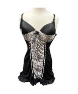 Black Fuchsia Womens 3X Black Lace Trim Adjustable Straps Babydoll Linge... - $27.14