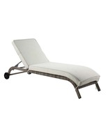 Salena Patio Sun Lounge, Beige Fabric &amp; Gray Finish - $14,346.52 MXN