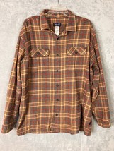 Patagonia Shirt Mens Plaid Flannel Organic Cotton button brown red size XL - £36.33 GBP