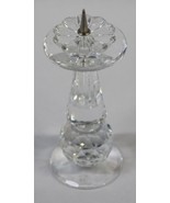 Signed Swarovski Crystal European Pillar Pin Style Candleholder 3-3/4&quot; Tall - £15.71 GBP