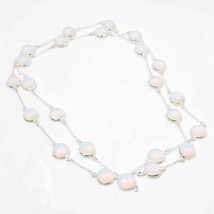 Milky Opal Gemstone Handmade Fashion Ethnic Gifted Necklace Jewelry 36&quot; SA 6541 - £10.74 GBP