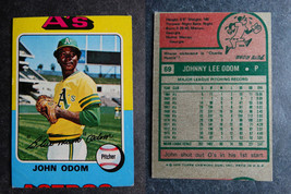 1975 Topps Mini #69 John Odom Oakland A&#39;s Miscut Error Oddball Baseball ... - $4.99