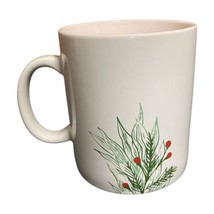 STARBUCKS 2020 Ceramic Coffee Mug Red Holly Berries Pine Winter Large Cup 26 oz. - £15.57 GBP