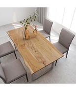 vidaXL Natural Acacia Wood Rectangular Dining Table, 60x42 inches, Silve... - $566.21 CAD
