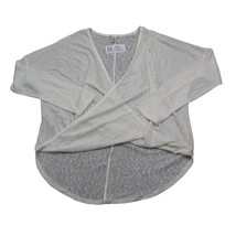 Bozzolo Shirt Womens M White Long Sleeve Vneck Pullover Sheer Mesh Blouse - £17.88 GBP