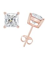 0.6ct - 4cttw Round Cut Moissanite Solitaire Stud Earrings for Men Women... - $71.28+