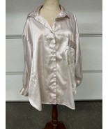 Miss Dior  Button Up Satin PJ Shirt Pale Pink Side Rip and Picked No Siz... - £15.82 GBP