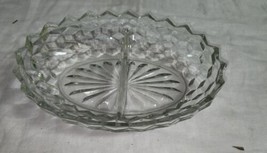 10 Inch Divided Relish Pickle Dish Boat Clear Glass Fostoria  American? - £13.46 GBP