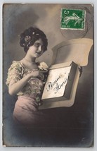 Beautiful Victorian Woman Actress Model RPPC Hand Colored Photo Postcard F24 - £10.14 GBP