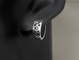 Unisex 925 Sterling Silver Earrings 13mm, Artisan Spiral Wave Hug Hoop Earrings  - £21.86 GBP