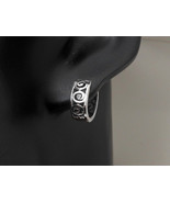 Unisex 925 Sterling Silver Earrings 13mm, Artisan Spiral Wave Hug Hoop E... - €24,31 EUR