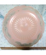 Antique 10.25&quot; Frosted Pink Glass 3-Hole Art Deco Light Shade Ceiling Fi... - €28,63 EUR