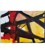 Michael Schofield Abstract Original Oil on Canvas Black Yellow Red White... - £2,054.55 GBP