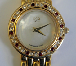 ESQ Esquire Swiss Quartz Gold Crystals Women&#39;s Wristwatch - £34.44 GBP