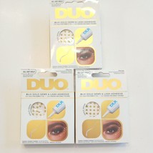 3x Duo 2 In 1 Gold Gems &amp; Lash Adhesive Kit #55154 Holiday Party Wedding - $174.92 MXN