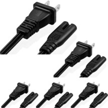 5Core Extra Long 12ft 2 Prong 5 Pack Non-Polarized AC Wall Power Cable - £11.15 GBP