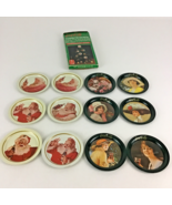 Coca Cola Coaster Ornaments Christmas Holiday Vintage 1983 Decor Trim A ... - $21.73