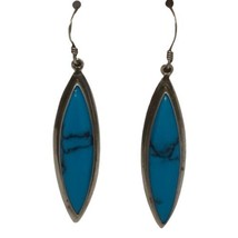 old pawn sterling silver turquoise dangle earrings - £73.07 GBP