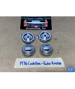 OEM 76 Cadillac Deville DASH RADIO KNOBS w/GOLD WREATH BEZELS ESCUTCHEONS - $132.26 CAD