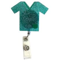 Scrub Life Badge Green Glitter Nurse Badge Holder Retractable ID Clip - $8.86