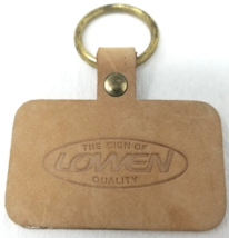 The Sign of Lowen Quality Keychain Leather Rectangle Brown Vintage - £9.80 GBP