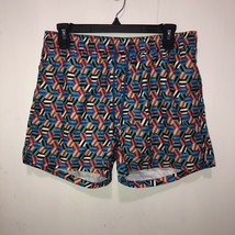 NWT Happy Socks Mens Vibrant Color Print Swim Shorts Sz Medium Mesh Lined - $19.79