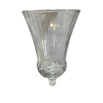 Homco Home Interior Clear Ribbed Glass Single Candle Votive Globe 5.5" Tall Vntg - $6.76
