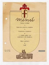 Olivos Restaurant Menu 1945 Buenos Aires Argentina - $13.86