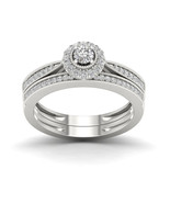 10K White Gold 1/3ct TDW Diamond Halo Bridal Set - $459.99