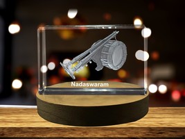 LED Base included | Nadaswaram Instrument 3D Engraved Crystal 3D Engraved - £31.96 GBP+