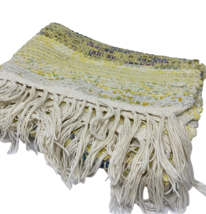 Woven Rag Rug Yellow 46" x 30" With Fringe - $18.99
