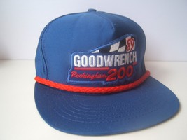 1989 Goodwrench Rockingham 200 Patch Hat Vintage Blue Snapback Cap Made USA - £24.22 GBP