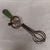 A &amp; J Egg Beater Green Wooden Handle Patent 1923 - $14.95