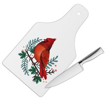 Christmas Cardinal : Gift Cutting Board Bird Holidays Cute Animal Winter - £22.97 GBP