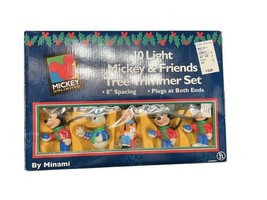 Vintage 1998 Disney 10 Light Mickey &amp; Friends Tree Trimmer Set Tested Works - $8.87