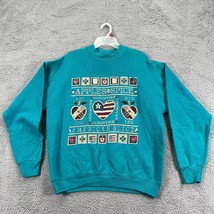 Fruit Of The Loom Boys Teal Crew Neck Long Sleeve Pullover Sweatshirt Size XL - £19.54 GBP