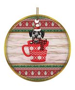Cute Dalmatian Dog In Cup Ornament Gift Pine Tree Decor Hanging, Funny L... - £15.51 GBP